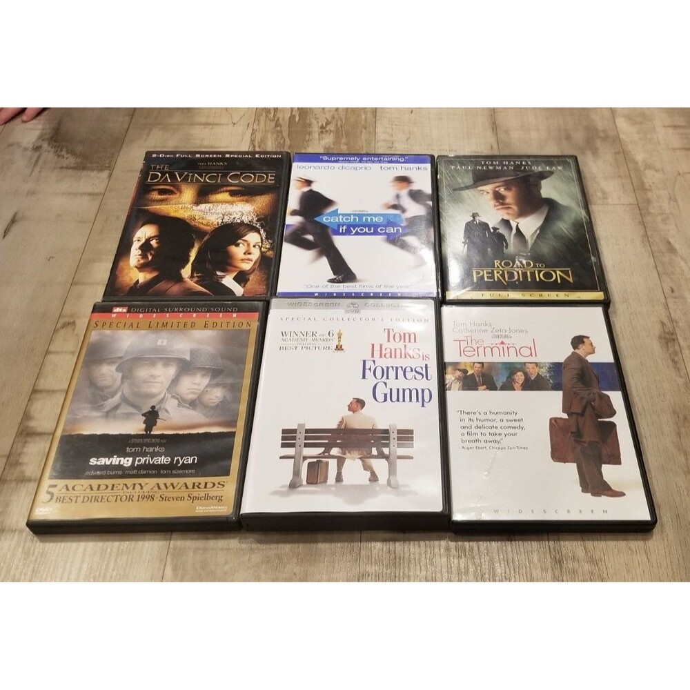 Tom Hanks Movies - 6 DVD Lot -Forrest Gump Saving Private Ryan Bundle Collection